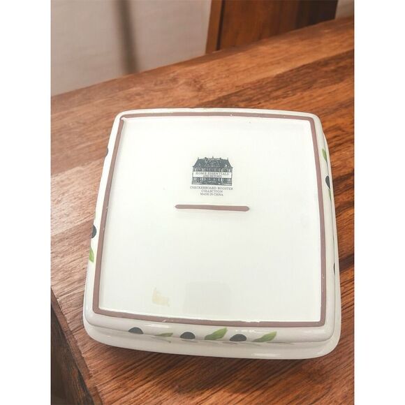 Home Essentials & Beyond Checkerboard Rooster Square Baking Dish Multicolor 9.75 - Picture 5 of 6